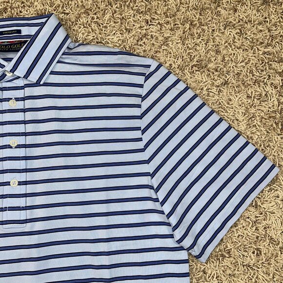 Polo Golf Ralph Lauren Men’s Soft Performance Polo Shirt Striped Blue, Size S - Picture 6 of 10